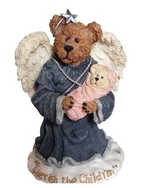 Boyds Bearstone Charity Angelhug Figurine Cherish the Children Vintage 2000